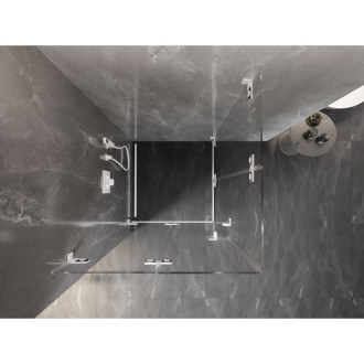 Skládací sprchový kout Mexen Lunar-F Duo 70 x 70 cm, průhledný, bílý - 836-070L-070P-20-00