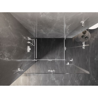 Sprchový kout Mexen Lunar-F Duo skládací 100 x 95 cm, průhledný, bílý - 836-100L-095P-20-00