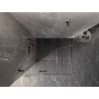 Sprchový kout Mexen Lunar-F Duo skládací 90 x 90 cm, průhledný, růžové zlato - 836-090L-090P-60-00