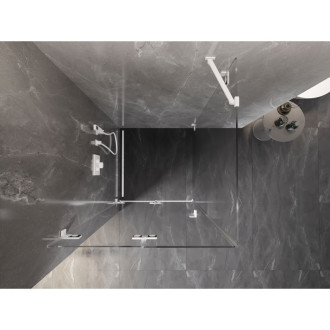 Sprchový kout Mexen Lunar-F skládací levý 70 x 70 cm, průhledný, bílý - 836-070-070-20-00-L