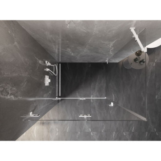 Sprchový kout Mexen Lunar-F skládací levý 95 x 90 cm, průhledný, bílý - 836-095-090-20-00-L