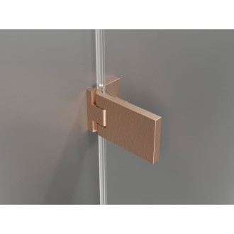 Sprchový kout Mexen Lunar-F skládací levý 85 x 70 cm, průhledný, kartáčovaná měď - 836-085-070-65-00-L