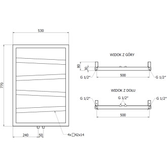 Dekorativní koupelnový radiátor Mexen Zoom 770 x 530 mm, 275 W, antracit - W130-0770-530-00-66