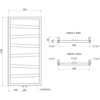 Dekorativní koupelnový radiátor Mexen Zoom 1100 x 530 mm, 376 W, bílý - W130-1100-530-00-20