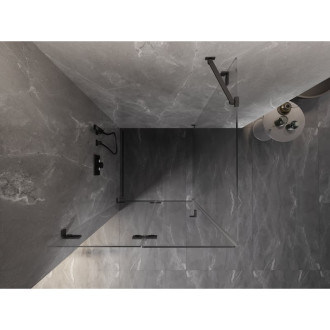 Sprchový kout Mexen Lunar-F skládací levý 80 x 80 cm, průhledný, kartáčovaná pistole gray - 836-080-080-66-00-L