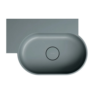 Omnires Ovo M+ umyvadlo na desku / závěsné – levé, 55 × 38 cm, ash grey mat OVO555UWLAG