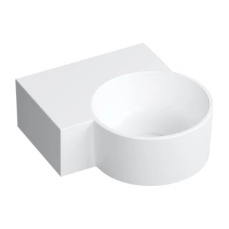 Omnires Ovo M+ umyvadlo na desku / závěsné – levé, 33 × 34 cm, bílá mat OVO335UWLBM