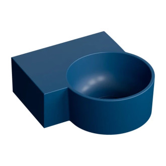 Omnires OVO M+ umyvadlo na desku/závěsné levé, 33 x 34 cm, midnight blue mat OVO335UWLMB