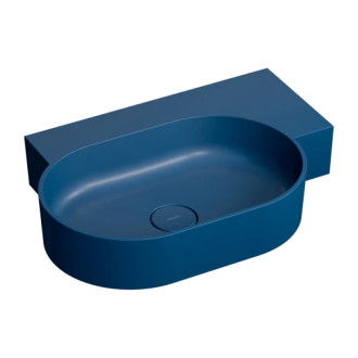 Omnires OVO M+ umyvadlo na desku/závěsné pravé, 64 x 44 cm, midnight blue mat OVO645UWPMB