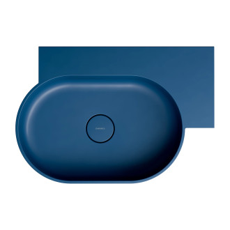 OVO M+ umywalka nablatowa/wisząca - prawa, 64 x 44 cm, midnight blue mat