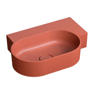 Omnires Ovo M+ umyvadlo na desku / závěsné – pravé, 55 × 38 cm, terracotta mat OVO555UWPTE