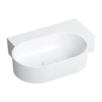Omnires Ovo M+ umyvadlo na desku / závěsné – pravé, 55 × 38 cm, bílá mat OVO555UWPBM