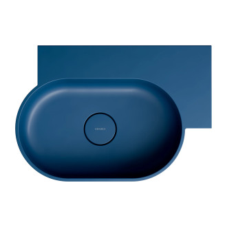 OVO M+ umywalka nablatowa/wisząca - prawa, 55 x 38 cm, midnight blue mat