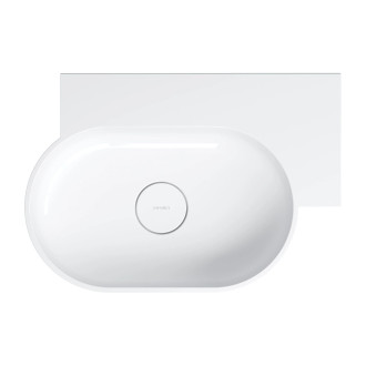 Omnires Ovo M+ umyvadlo na desku / závěsné – pravé, 55 × 38 cm, bílá lesk OVO555UWPBP