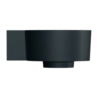 Omnires Ovo M+ umyvadlo na desku / závěsné – levé, 33 × 34 cm, black lava mat OVO335UWLBLV