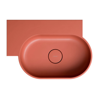 Omnires Ovo M+ umyvadlo na desku / závěsné – levé, 55 × 38 cm, terracotta mat OVO555UWLTE