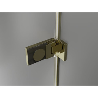 Skládací sprchový kout Mexen Lunar-F Duo 95 x 80 cm, průhledný, zlatý - 836-095L-080P-50-00