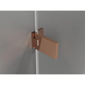 Sprchový kout Mexen Lunar-F skládací pravý 70 x 70 cm, průhledný, růžové zlato - 836-070-070-60-00-P