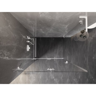 Mexen Lunar-F L skládací sprchový kout levý 90 x 70 cm, průhledný, bílý - 836L-090-070-20-00-L