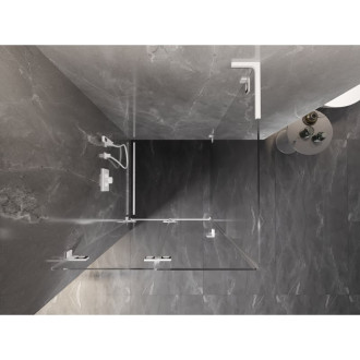 Mexen Lunar-F L skládací sprchový kout levý 90 x 90 cm, průhledný, bílý - 836L-090-090-20-00-L