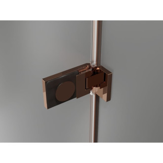 Sprchový kout Mexen Lunar-F L skládací levý 85 x 80 cm, průhledný, růžové zlato - 836L-085-080-60-00-L