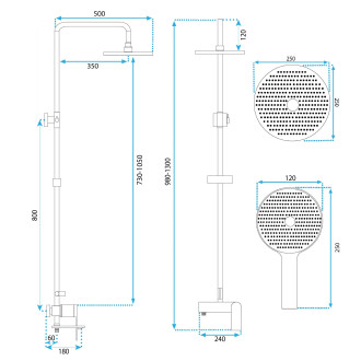REA Avalon sprchový set, zlatá  REA-P8812