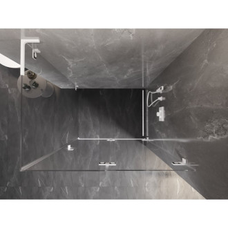 Mexen Lunar-F L skládací sprchový kout pravý 95 x 80 cm, průhledný, bílý - 836L-095-080-20-00-P