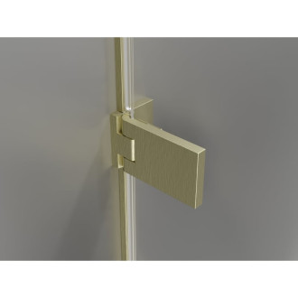 Sprchový kout Mexen Lunar-F L skládací pravý 100 x 100 cm, průhledný, kartáčované zlato - 836L-100-100-55-00-P