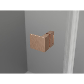 Sprchový kout Mexen Lunar-F L skládací pravý 90 x 90 cm, průhledný, kartáčovaná měď - 836L-090-090-65-00-P