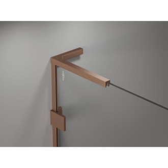 Sprchový kout Mexen Lunar-F L skládací pravý 95 x 90 cm, průhledný, kartáčovaná měď - 836L-095-090-65-00-P