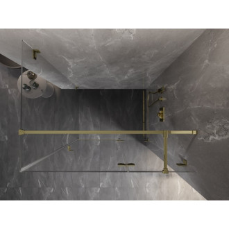 Sprchový kout Mexen Lunar T s pravými panty 135 x 120 cm, průhledný, zlatý - 834T-135-120-50-00-P