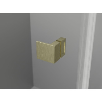 Sprchový kout Mexen Lunar T s pravými panty 140 x 120 cm, průhledný, kartáčované zlato - 834T-140-120-55-00-P