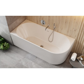 Volně stojící vana DENAYA bílá, sifon se štěrbinovým přepadem