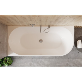 Volně stojící vana DENAYA bílá, sifon se štěrbinovým přepadem