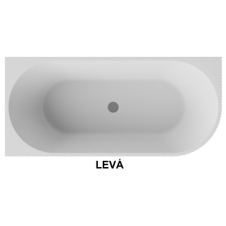 Volně stojící vana DENAYA bílá, sifon se štěrbinovým přepadem