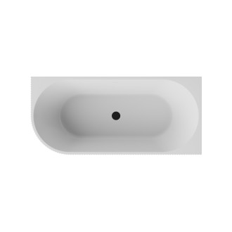 Volně stojící vana DENAYA černá/bílá, sifon se štěrbinovým přepadem