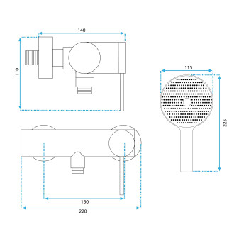 Rea Sprchová baterie REA Foss/Clif Brush Nickel REA-B9641