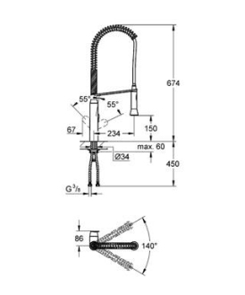 GROHE K7 32950000 dřezová stojánková baterie chrom