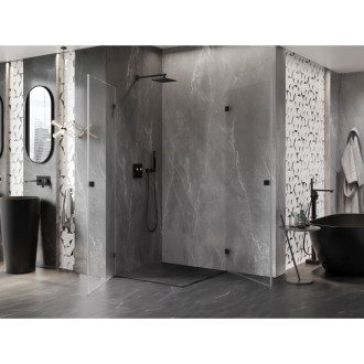 Sprchový kout Mexen Lunar-B Duo s výklopným mechanismem 90 x 90 cm, průhledný, černý - 832-090L-090P-70-00