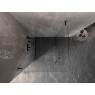 Sprchový kout Mexen Lunar-B Duo s výklopným mechanismem 90 x 90 cm, průhledný, černý - 832-090L-090P-70-00