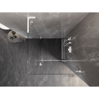 Sprchový kout Mexen Lunar-B L s pravými panty 80 x 80 cm, průhledný, bílý - 832L-080-080-20-00-P