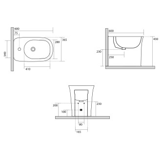 THE NEW YORKER bidet stojící 36,5x60cm, bílá