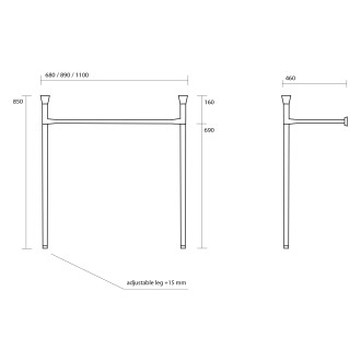 THE NEW YORKER konstrukce pro umyvadlo 80cm, chrom