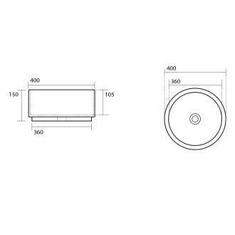 OKE keramické umyvadlo na desku, Ø 40 cm, bílá