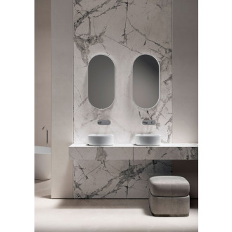 OKE keramické umyvadlo na desku, Ø 40 cm, bílá