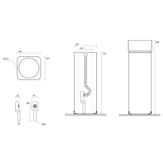 HAKO keramický podstavec volně stojící pro umyvadlo 554331, černá mat