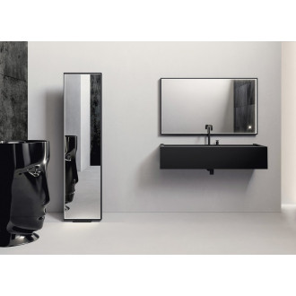 KANAAL keramické umyvadlo 120x40cm, černá mat