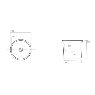 THE NEW YORKER keramické umyvadlo na desku vysoké, průměr 40cm, bílá mat