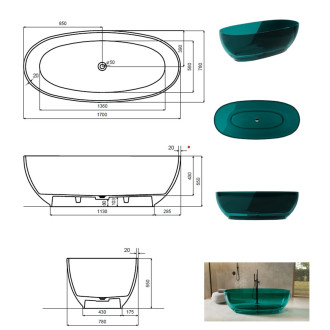 Volně stojící vana MEXA ze syntetické pryskyřice