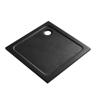 Sprchová vanička čtvercová SAT Project 80x80 cm litý mramor černá SATSVPRO80QCA